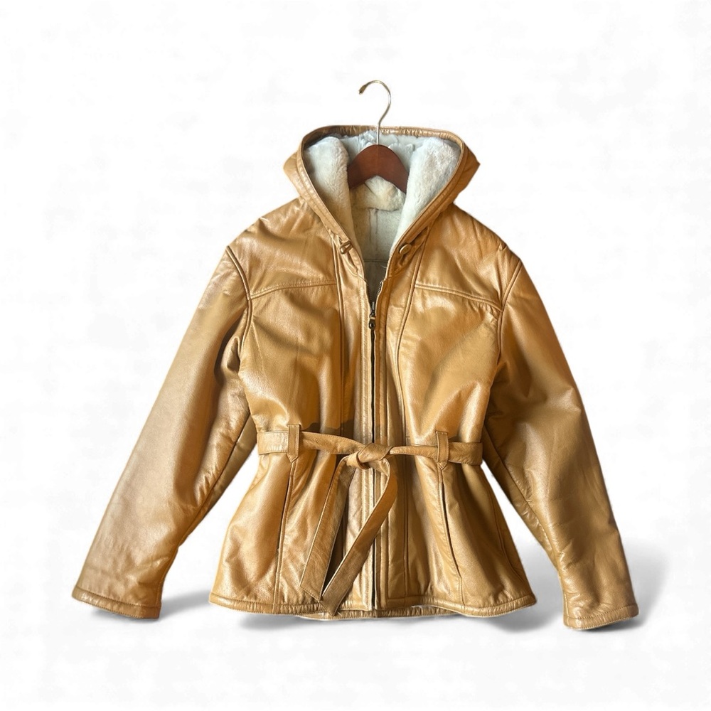 Wilsons Leather Tan Hooded Jacket
